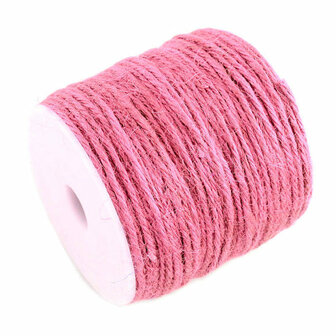 100 meter Hennep touw fuchsia 2 mm dikte