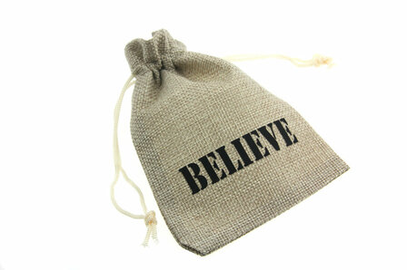 Jute look zakjes believe 9.5 x 13.5 cm