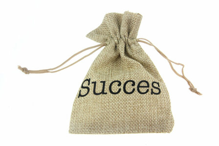 Jute look zakjes succes 9.5 x 13.5 cm