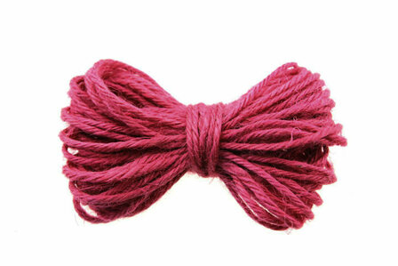 10 meter Hennep touw donker fuchsia 2 mm dikte