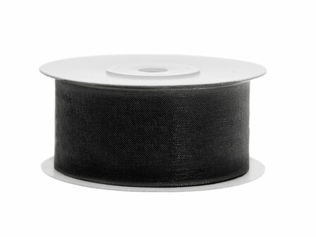 Organza lint 38 mm zwart 