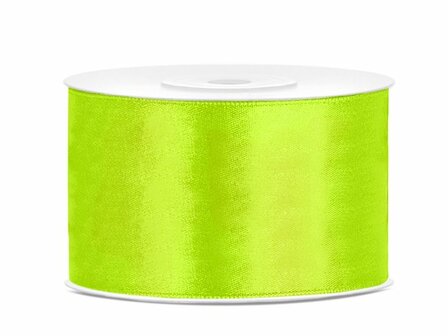 Satijn lint 38 mm neon geel