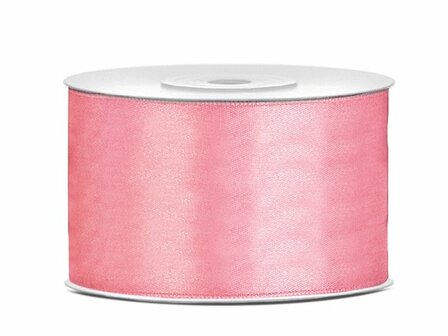 Satijn lint 38 mm oud roze