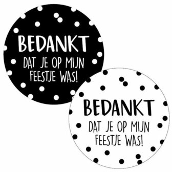 Stickers bedankt dat je op mijn feestje was! 10 stuks