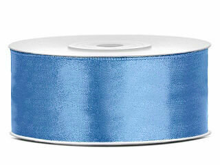 Satijn lint 25 mm vintage blauw