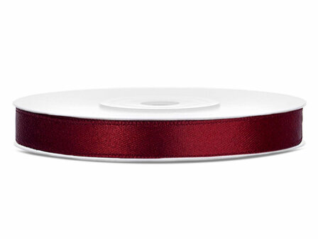 Satijn lint 6 mm bordeaux rood