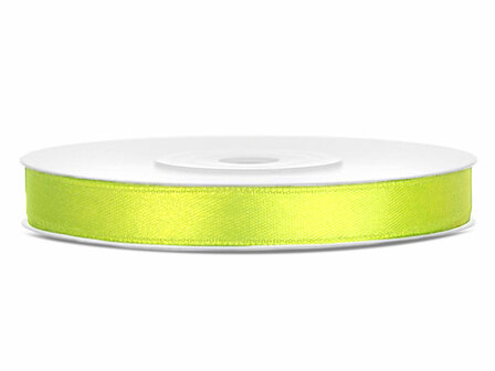 Satijn lint 6 mm neon geel