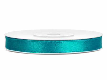 Satijn lint 6 mm aqua