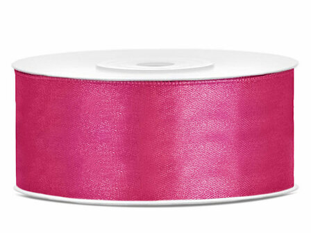 Satijn lint 25 mm fuchsia 6 meter