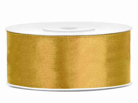 Satijn lint 25 mm goud 6 meter