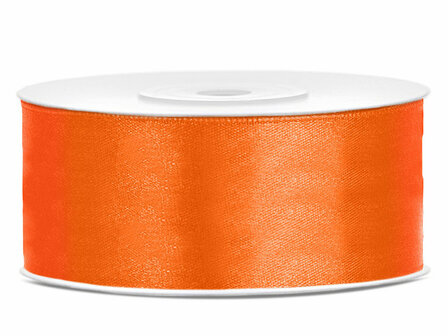 Satijn lint 25 mm oranje 6 meter