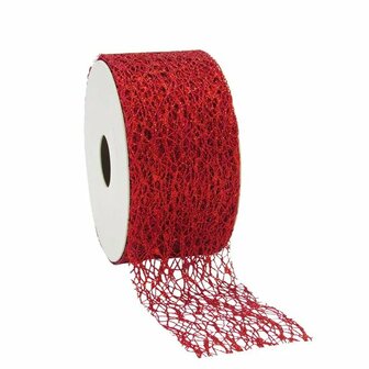 Weblint 5 cm breed rood glitter