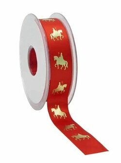 Satijn lint sinterklaas op het paard 23 mm breed