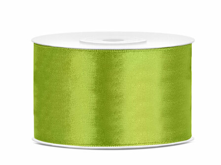 Dubbelzijdig satijn lint 38 mm lime groen