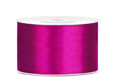 Satijn lint 38 mm donker fuchsia