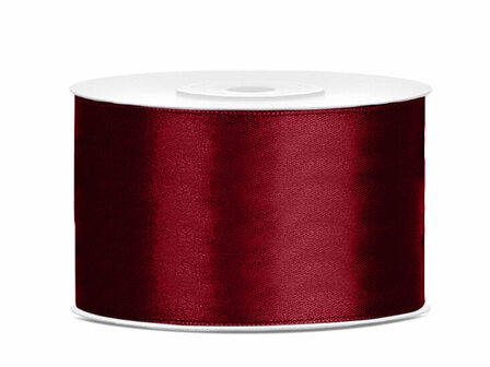 Satijn lint 38 mm breed bordeaux rood 6 meter