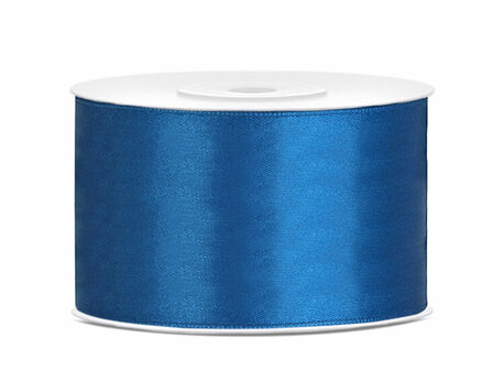 Satijn lint 38 mm breed blauw 6 meter