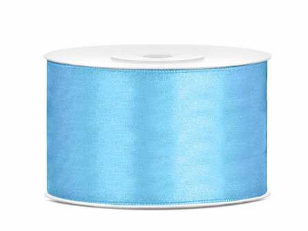 Satijn lint 38 mm breed licht blauw 6 meter