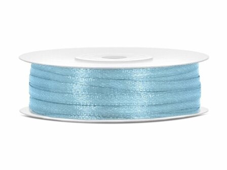 10 meter Satijn lint 3 mm breed licht blauw