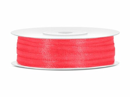 10 meter Satijn lint 3 mm bubblegum roze