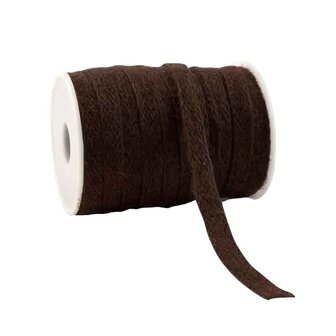 Jute lint bruin gevlochten 12 mm breed 20 meter rol