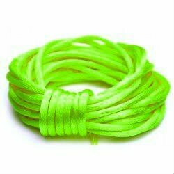 Satijn koord 2 mm neon groen