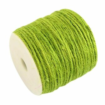 Jute touw lime groen 2 mm dikte 100 meter