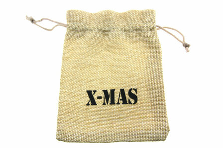 Jute look zakjes 9.5 x 13.5 cm x-mas