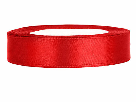 Rood satijn lint 1 cm breed