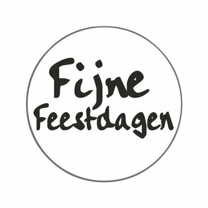 Ronde stickers Fijne Feestdagen 10 stuks