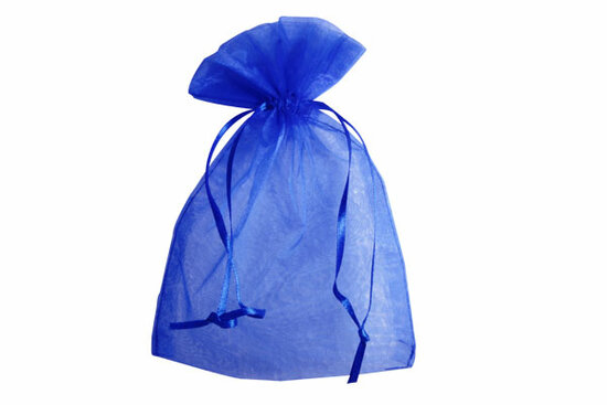 Organza zakjes 7,5 x 10 cm blauw