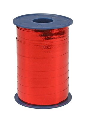 Krullint metallic rood 1 cm breed rol 250 meter