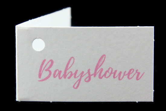 Kaartjes voor doopsuiker babyshower roze