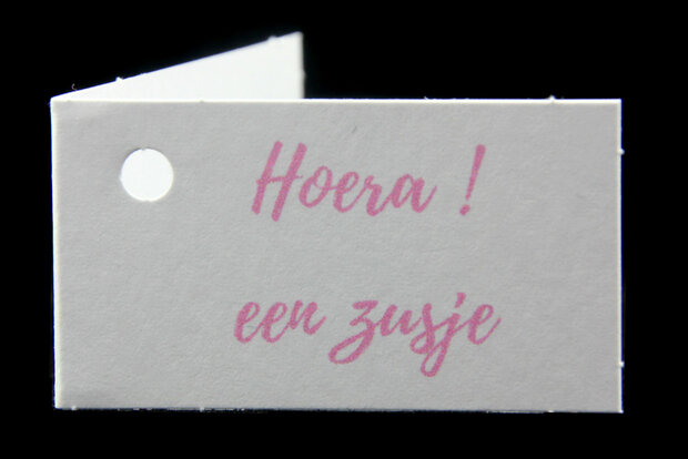 Kaartjes voor doopsuiker hoera een zusje