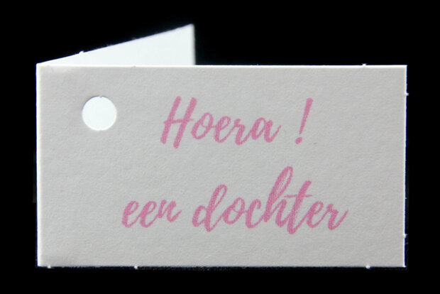 Kaartjes voor doopsuiker hoera een dochter