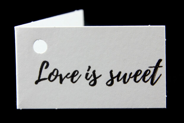 Kaartjes voor bedankjes love is sweet