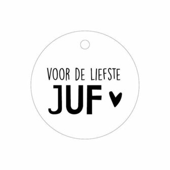 Label Rond Voor De Liefste Juf Doopsuiker Materialen Voor Zelf Maken Doopsuiker Online Bestellen